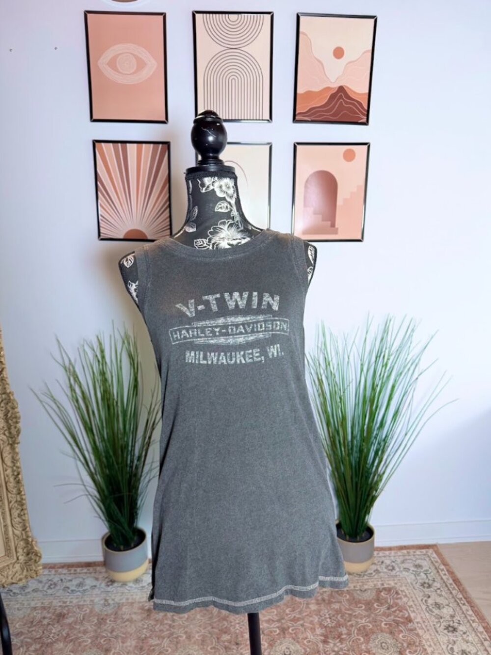 Harley Davidson Women's Studded V-Twin Muscle Tank Top